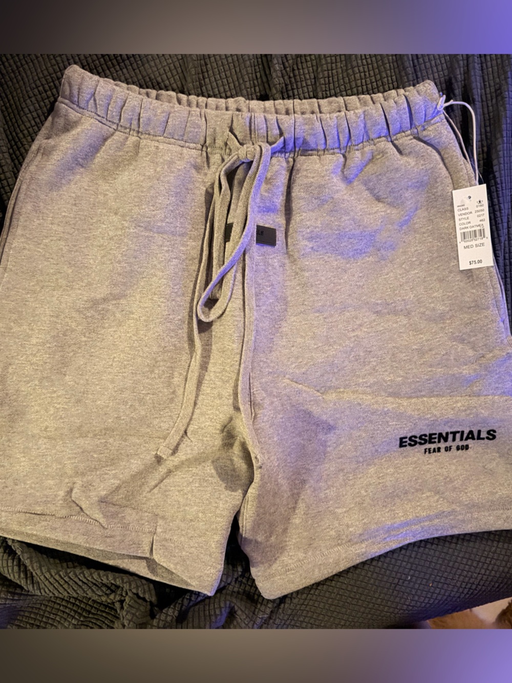 Fear of God ESSENTIALS Classic fit dark oatmeal sweat shorts
